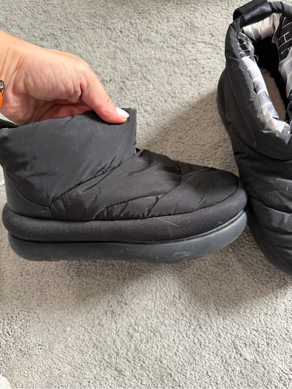 UGG Black Quilted Puffer Boots
